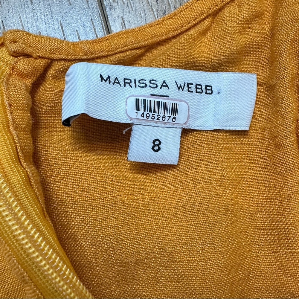 215. Marissa Webb Ditsy Ruffle Top Orange Size 8 - Picture 13 of 14